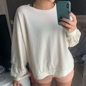 Cream Sweater with lace